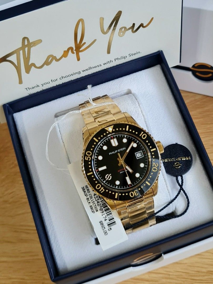 Authentic Philip Stein Watch (Category: Luxury Watches) located in Manila. Submitted by nhelnhelly (Listing ID 1394624950, Image 3). Description: ‼️‼️‼️SALE‼️‼️‼️ ON HAND PH 😍😍😍 💯% AUTHENTIC PHILIP STEIN 44mm HERO AUTOMATIC GOLD Watch BRAND NEW COMPLETE U.S. PACKAGE Model 38AGP-BLK-SSGP 28,500 Free delivery 😉👍.