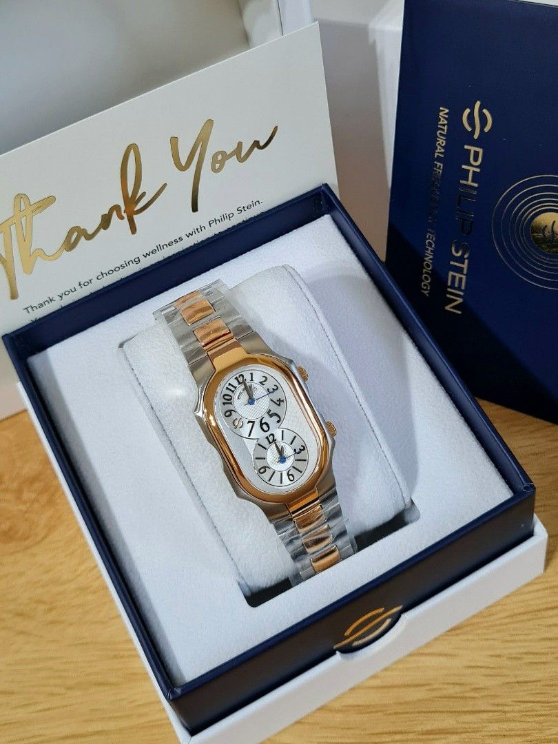 Authentic Philip Stein Watch (Category: Luxury Watches) located in Manila. Submitted by nhelnhelly (Listing ID 1394625467, Image 3). Description: ‼️‼️‼️SALE‼️‼️‼️ ON HAND PH 😍😍😍 💯% AUTHENTIC PHILIP STEIN Signature SMALL Rose Gold Two Tone Watch BRAND NEW COMPLETE U.S. PACKAGE Model 1TRG-SIL-SS3TRG 33,500 only if cash Free shipping 😉👍.