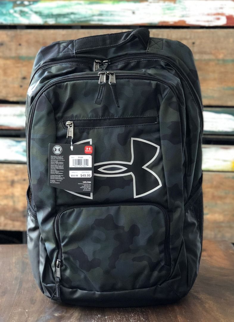 Authentic Under Armour Relentless Unisex Camo 31L Backpack (Category: Backpacks) located in Paranaque City. Submitted by vanitelab (Listing ID 1394654735, Image 3). Description: Authentic and Brand-new UNDER ARMOUR BACKPACK Product Description: 31 L Padded laptop compartment up to 16" laptop Padded back panel and contoured shoulder straps for comfort Top-zipped, 3 zipped front-pockets Mesh side pockets for beverages and other quick access items M