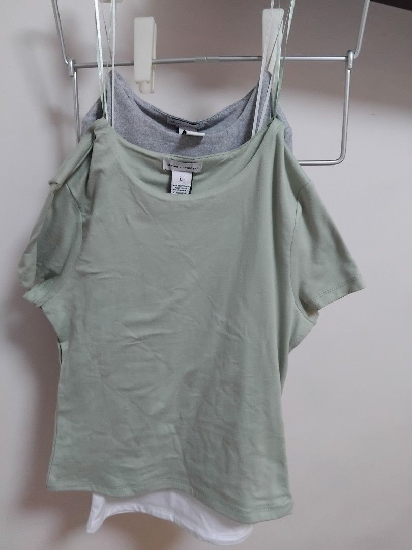 Better Together S/P T-shirts (Category: Shirts) located in Manila. Submitted by maryannlaman (Listing ID 1394691909, Image 1). Description: - Better Together T-shirts (3 pieces) - Colors: Gray,white and light green - Size: S/P - Fabric: 92% Polyester, 8% Spandex - Design: New York - Made in China - Bought as pack - 15×18 in - 600 pesos for 3 shirts.
