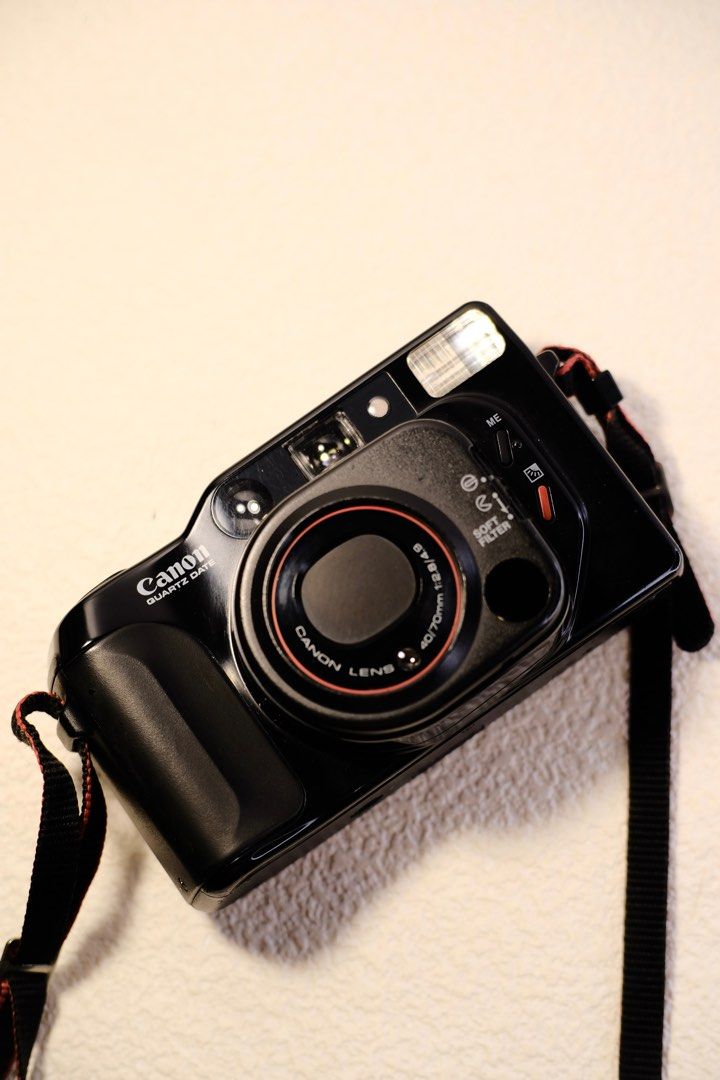 Canon Autoboy Tele (Category: Cameras) located in Davao. Submitted by carussel (Listing ID 1394660353, Image 1). Description: Canon Autoboy Tele -Fully Automatic 35mm point & shoot film camera -Easy to switch. Bi-focal Lens. 40mm f2.8 & 70mm f/4.9 Canon Lens. -Clean lens. Clear Viewfinder -Flash Working -Autofocus Working -Automatic film loading & rewind -Dummy Film Tested -Updated Date Stamp -Dedicated Multiple Exposure Button allows you to get 
