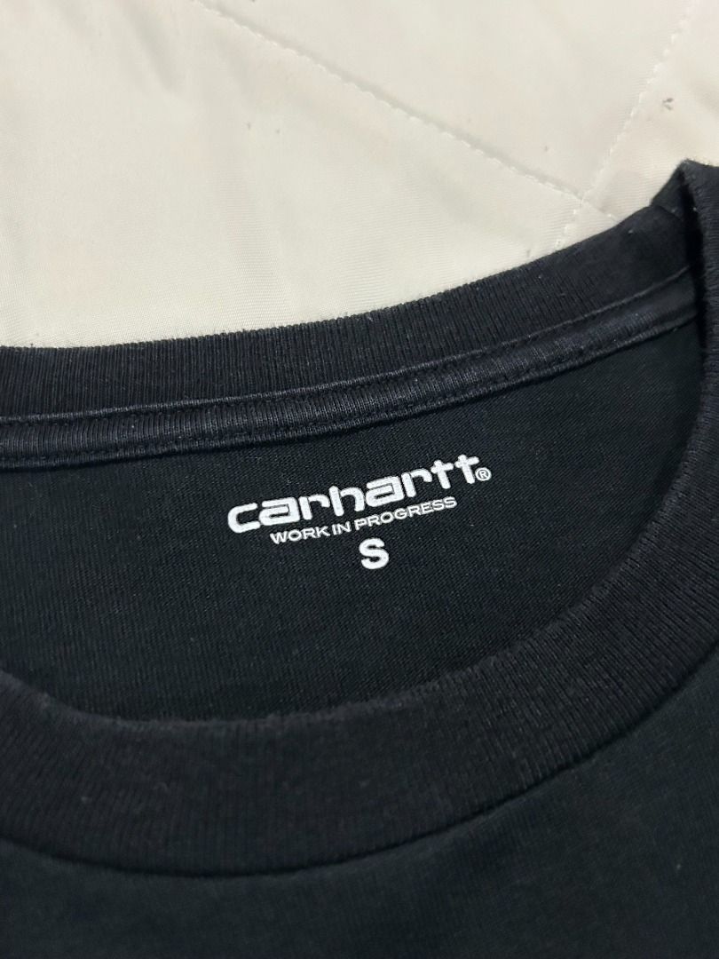 Carhartt Pocket Tee - Black - Small (Category: Tshirts & Polo Shirts ) located in Manila. Submitted by decluttteringz (Listing ID 1394612489, Image 3). Description: - Carhartt Work In Progress pocket tee - Color: Black - Size: Small - Features the Carhartt logo on the chest pocket - Comfortable fabric - Perfect for everyday wear - Simple and stylish design.