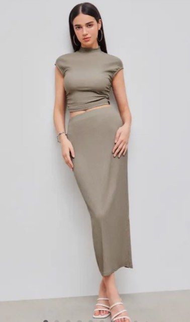 Cider High Neck Top and Skirt set (Category: Sets or Coordinates) located in Cebu City. Submitted by declutterwithmecebu (Listing ID 1394672753, Image 2). Description: brand new decluttering because got pregnant again 🥲 .