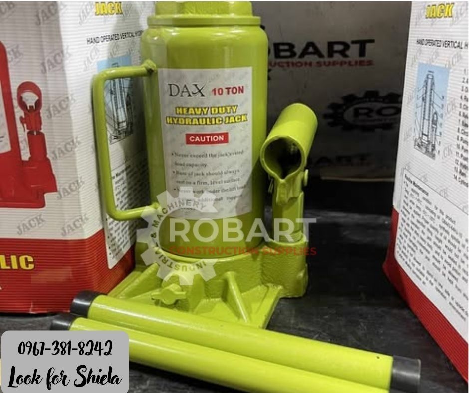 Dax Hydraulic Jack (Category: Construction Tools & Equipment) located in Manila. Submitted by robartshie24394 (Listing ID 1394679758, Image 2). Description: Dax Hydraulic Jack 10 tons 𝑹𝑶𝑩𝑨𝑹𝑻 𝑪𝑶𝑵𝑺𝑻𝑹𝑼𝑪𝑻𝑰𝑶𝑵 𝑺𝑼𝑷𝑷𝑳𝑰𝑬𝑺 Office Address: 1405 Yuseco St. Sta Cruz Manila SEND US MESSAGE FOR INQUIRIES ‼️ ‼️ Call: 09673818242 / 09662708845 Vibr - (09673818242) Landline: (𝟩𝟩𝟦𝟨-𝟨𝟤𝟦𝟪) / (𝟩𝟢𝟢𝟤-𝟤𝟪𝟩𝟤) / (𝟩𝟤𝟣𝟨-𝟩𝟨𝟢𝟧) 