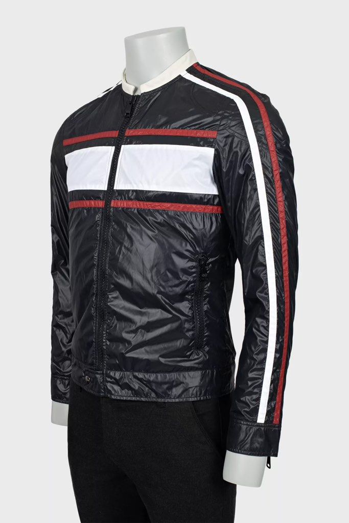 Dolce & Gabbana Nylon Biker Jacket (Category: Luxury Apparel) located in Bacolod City. Submitted by classy.glamour (Listing ID 1394712735, Image 3). Description: Dolce & Gabbana Nylon Biker Jacket Size: Medium to Large Conditon: Very good Flaw: Burnhole inside lining and scratch .