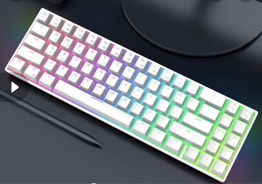 Gaming Mechanical Keyboard (Royal Kludge 71) (Category: Computer Keyboard) located in Manila. Submitted by hannahrm (Listing ID 1394684423, Image 1). Description: 71 Keys RGB Backlight 3 modes hotswap Brown switch.