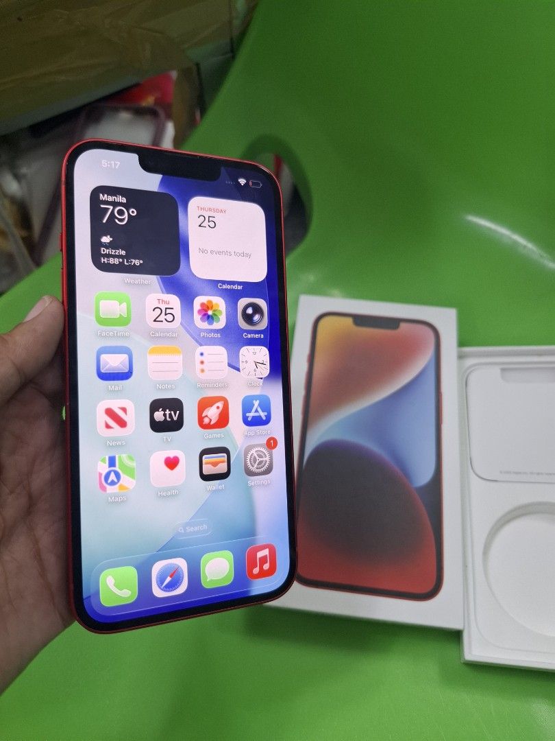 Iphone 14 256gb Red Product (Category: iPhone 14 Series) located in San Juan City. Submitted by tanexsulla42 (Listing ID 1394771639, Image 3). Description: Buy And Sell Gadget We accept trade in Accept Instalmnent: 📍Credit Card 📍Ggives 📍Skyro 📍Home Credit (For Brandnew Only) We Do Meetups / Deliver Txt or Call 09959523680/09950171472 Facebook Page: 📍 Jenny Telecom You can visit our Physical store in 2ndfloor Cellphone Area Stall number " Y- 