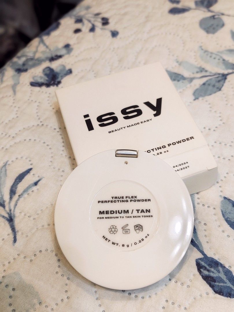 Issy True Flex Perfecting Powder - Medium/Tan (Category: Makeup) located in Davao. Submitted by dlfontanilla (Listing ID 1394758542, Image 1). Description: - Issy & Co. True Flex Perfecting Powder - Shade: Medium/Tan - Includes a mirror - Net Weight: 8 g / 0.28 oz - Designed for medium to tan skin tones - Comes with the original box RFS: Not my shade. Just used it once para magswatch pero di ko talaga shade :( - Expiration: 04/2027.