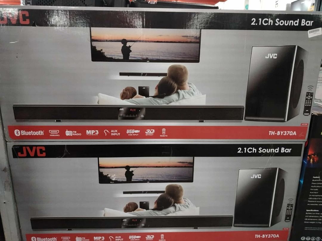 JVC 2.1 Channel Soundbar TH-BY370A (Category: Soundbars, Speakers & Amplifiers) located in Muntinlupa City. Submitted by affordable_surplus.1 (Listing ID 1394608191, Image 1). Description: New Arrival JVC 2.1 Channel Soundbar TH-BY370A Surplus From Australia Price: 3,200 Contact: Reine-09611741423.