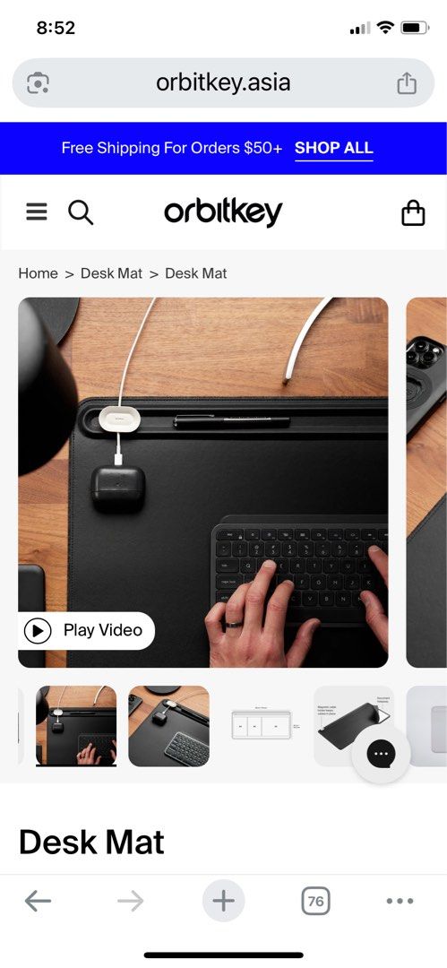 Orbitkey Desk Mat - Black63881271254018113