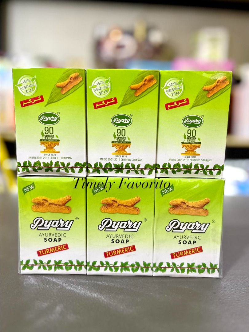 ❌❌SOLD OUT❌❌ Original Pyary Turmeric Soap 75g (Category: Bath) located in Pasay City. Submitted by timelyfavorito1 (Listing ID 1394752585, Image 3). Description: Important from UAE! Exp date: April 2028 Mixed with coconut oil, the Pyary Ayurvedic Soap comes across as the most aromatic skin protector whose silky lather soothes even the most sensitive skin. Turmeric contains essential oil, curcumin oil and is an indispensable ingredient in certain 