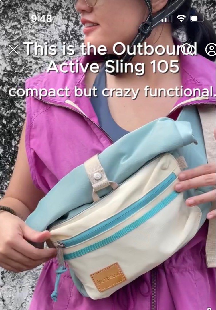 Outbound Active Slingbag (Category: Cross-body Bags) located in Makati City. Submitted by mikemabini (Listing ID 1391033454, Image 1). Description: Brand new and original multi-functional (sling/crossbody/bag) - one large compartment - removable strap - pocket for crossbody strap - back pocket - key holder - Gear loop - Cord zipper puller Dimensions: 29.5 cm x 7.5 cm x 31 cm Weight: .42kg Volume: 7L Materials: 420 Denier Twill Polyester origina p