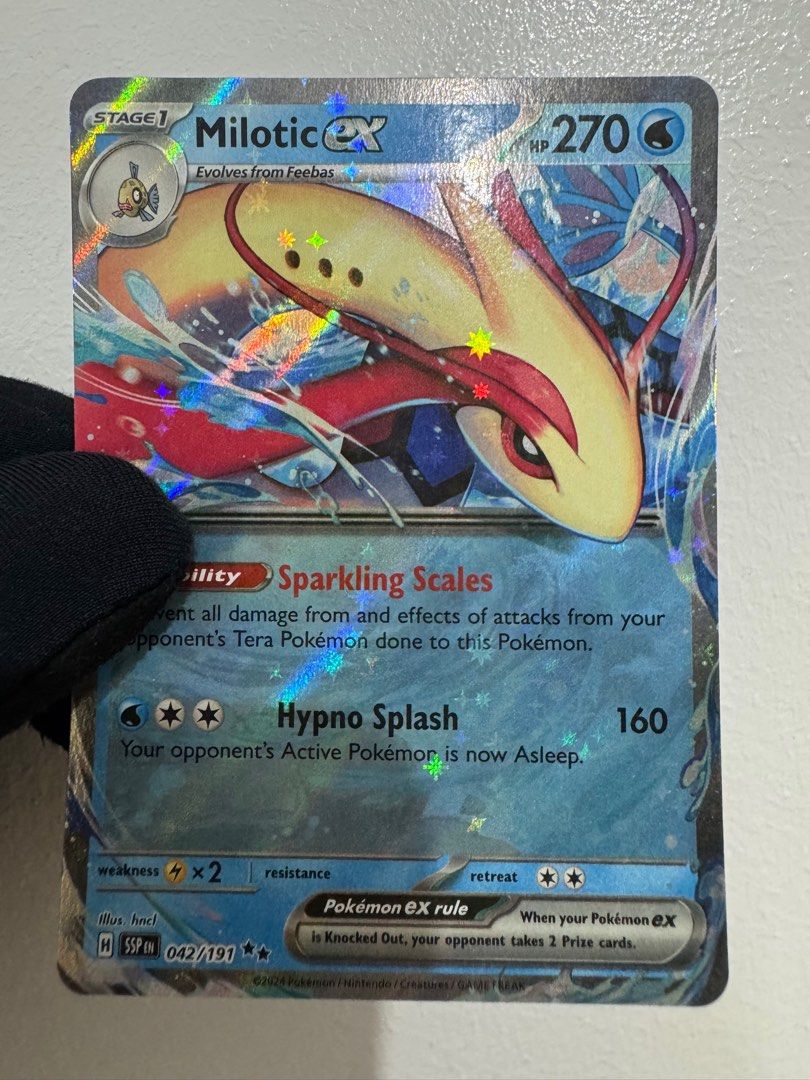 Pokemon Card: Milotic EX [Surging Sparks] (Category: Raw Singles) located in Pasig City. Submitted by justforfun-collectibles (Listing ID 1394774924, Image 1). Description: .
