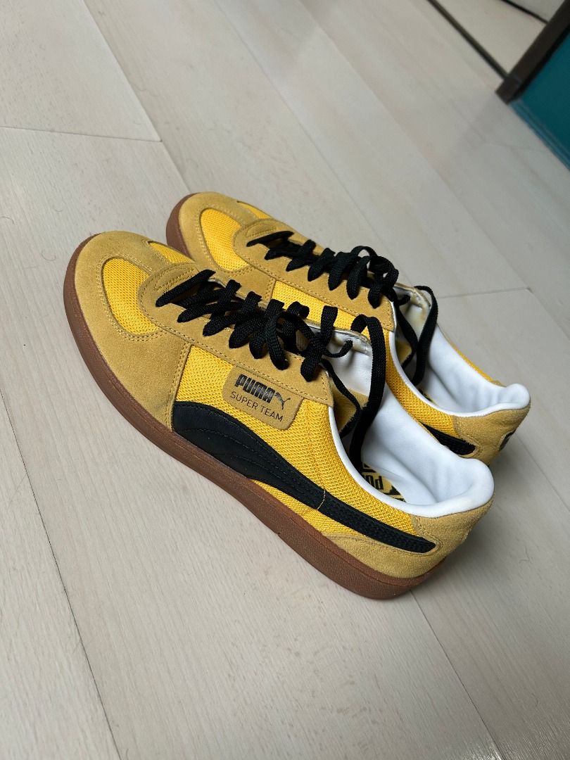 Puma Super Team OG Yellow Sizzle (Category: Sneakers) located in Manila. Submitted by decluttteringz (Listing ID 1394610206, Image 1). Description: - Puma Super Team OG sneakers - Color: Yellow and Black - Size: US 10, UK 9, EUR 43, 28 cm - Suede upper - Gum sole - Includes original box - Box from The Archive / Leftfoot.
