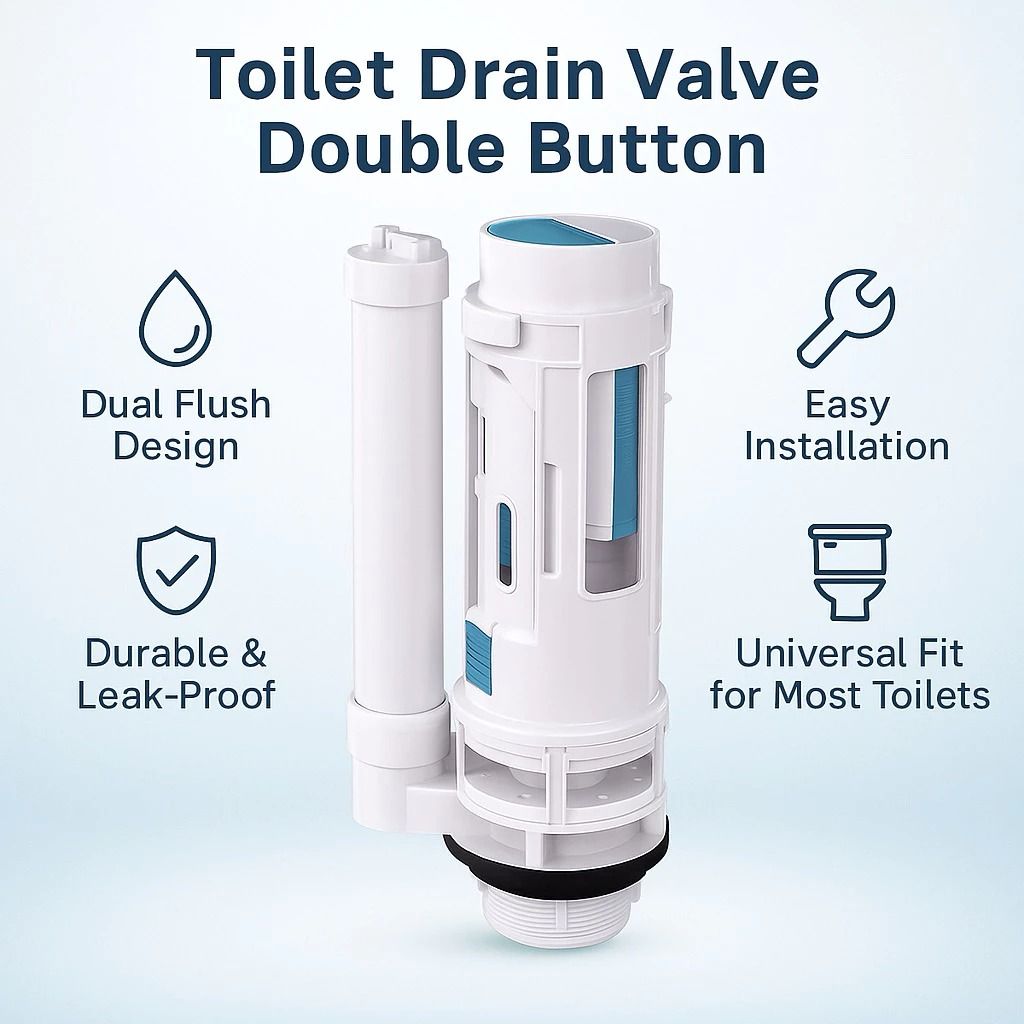 Replacement Split Toilet Drain Valve 21cm 25cm 29cm Double Bottom ...