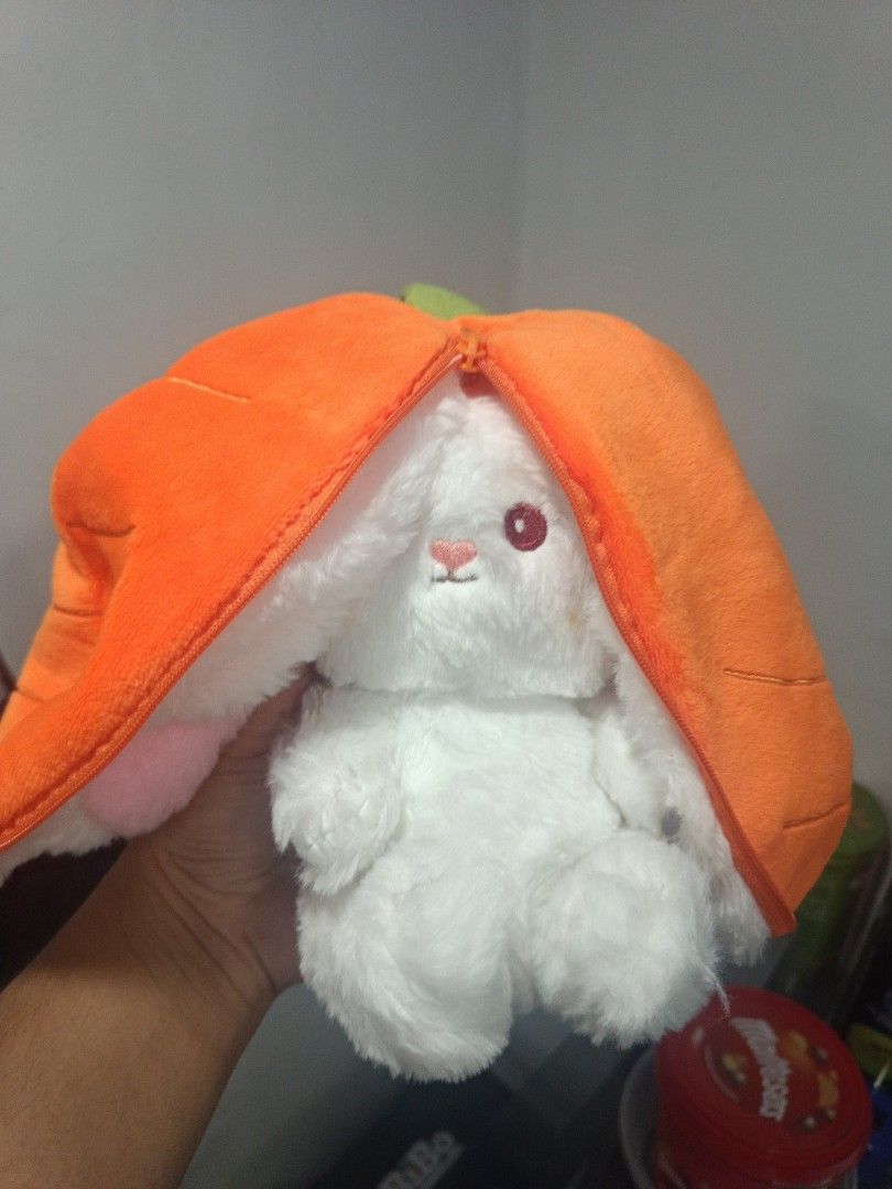 Reversible Carrot Bunny Plushie (Category: Plushies & Soft Toys) located in Quezon City. Submitted by bjetp (Listing ID 1394766964, Image 2). Description: Reversible Carrot and Bunny Plushie Literally hanged the plushie there as a decoration, never used it moving out so I'm selling for cheap.