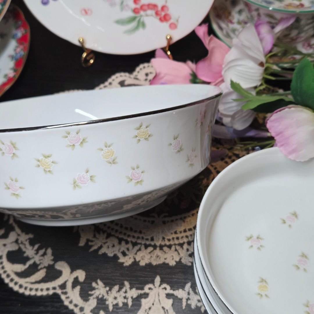 Sango Bowl Set (Category: Dinnerware & Cutlery) located in Bacolod City. Submitted by poshdepot_ (Listing ID 1394726006, Image 2). Description: 1 - Big Bowl 7.7" 3 - Small Bowls 5.5" Delicate floral pattern with silver trim Suitable for everyday use and special occasions.