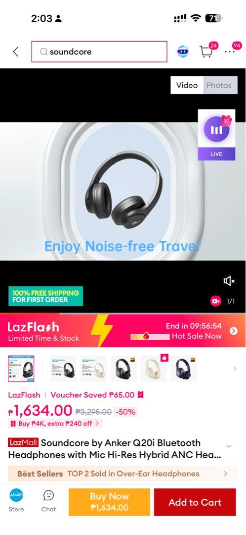 Soundcore Q20i (Category: Headphones & Headsets) located in Manila. Submitted by ramelesve17435 (Listing ID 1394655241, Image 2). Description: .