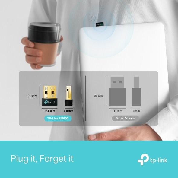 TP-Link UB500 Bluetooth 5.3 Nano USB Adapter (Category: Networking) located in Manila. Submitted by infinitygadgetzph (Listing ID 1394638476, Image 3). Description: Price: UB500 - PHP 390 🟩Authentic 🟩Authorized Dealer of TP-Link 🟩Sealed and Brand New 🟩With 3 Months Replacement Warranty (Must keep the complete box/carton for warranty claim) SPECIFICATIONS & FEATURES Features: 🟩Bluetooth 5.3 – Security and reliability improvement than last-gen