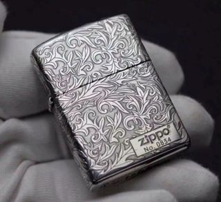 Original Zippo Lighter with Box - Tang Grass Design, Brass Armor Case64209858952963110