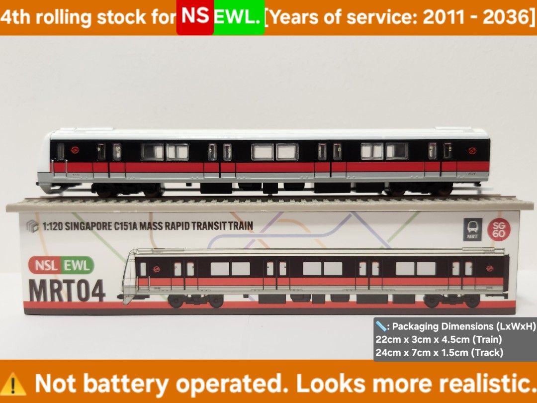 [Prices in Description ⤵️] 1:120 scale Singapore c151a MRT Train Model ...