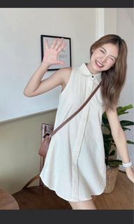 （全新）麻棉背心裙有口袋64226446561666110