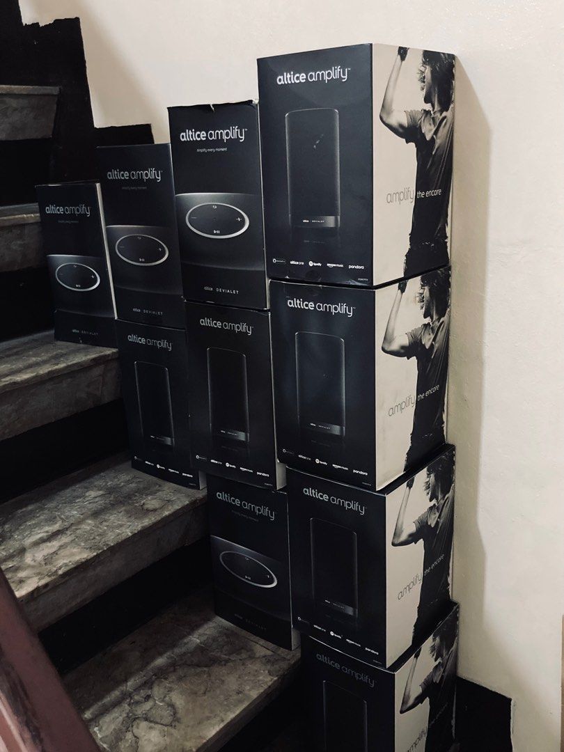 Altice Amplify Devialet (Category: Soundbars, Speakers & Amplifiers) located in Pasay City. Submitted by vonigop (Listing ID 1394957062, Image 2). Description: - Altice Amplify smart speaker - New in box - Features: Altice One, Alexa, Spotify, Amazon Music, Pandora - Made by Devialet - Color: Black - Weight: 2.40 kg Pm me marami stocks, pasay area.