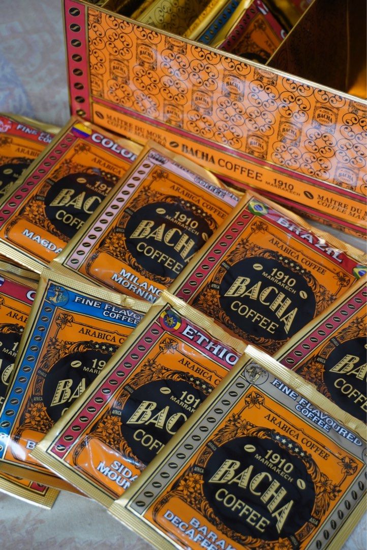 Bacha Coffee Bags (Category: Beverages) located in Argao. Submitted by jowceeee (Listing ID 1394894745, Image 1). Description: Expiry: October 2027 Php: 150 / Pack Available flavors: - Baraka Decaffeinated - Caramelo Morning - Milano Morning - Blue Danube - Turquino - Singapore Morning - Sidamo Mountain - Magdalena - Lagoa - Mount Kenya.