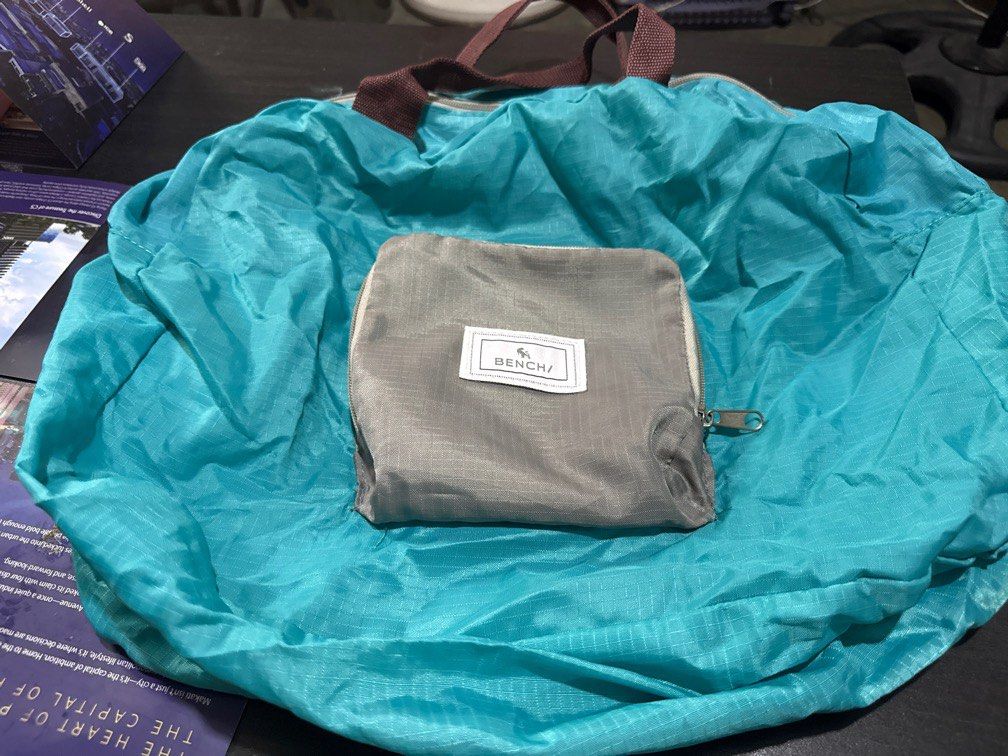 bench foldable duffel bag (Category: Travel Essentials & Accessories) located in Manila. Submitted by babybulilit (Listing ID 1394872724, Image 2). Description: 6 in x 6 in when folded 12 in x 15 in when opened 1 pc only.