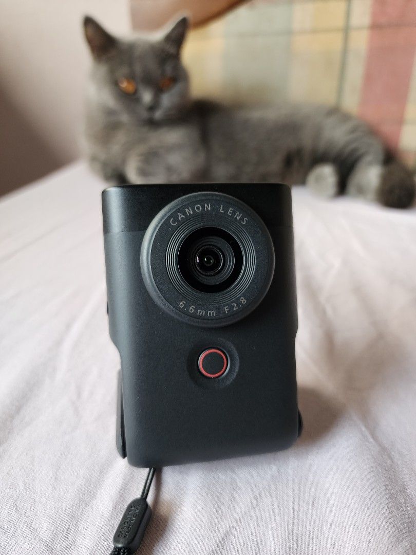 Canon V10 (Category: Cameras) located in Pasig City. Submitted by RainbowPocket (Listing ID 1394842628, Image 3). Description: - Canon v10 camera - Built-in flip screen - 6.6mm f/2.8 lens - Sleek black body - Includes wrist strap Condition: lightly used Rfs:Decluttering .