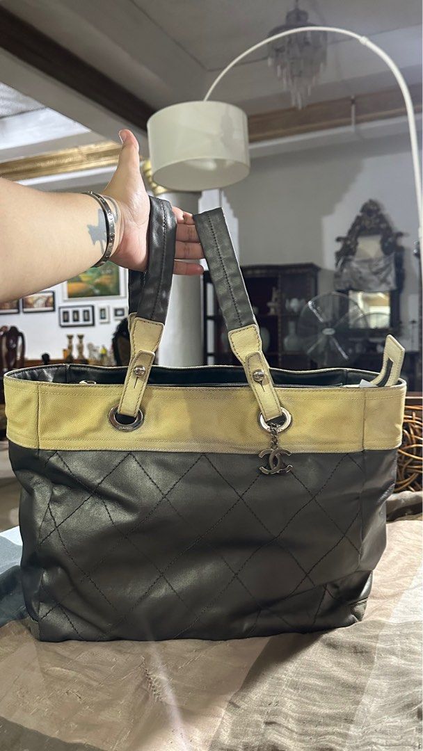 Chanel Paris Biarritz tote bag (Category: Luxury Bags & Wallets) located in Paranaque City. Submitted by shopofashopaholic (Listing ID 1394846291, Image 1). Description: Authentic, original Chanel Paris Biarritz tote bag Size approximately in inches: L: 14” x H: 12” x D: 5.5” No defects, just needs cleaning.