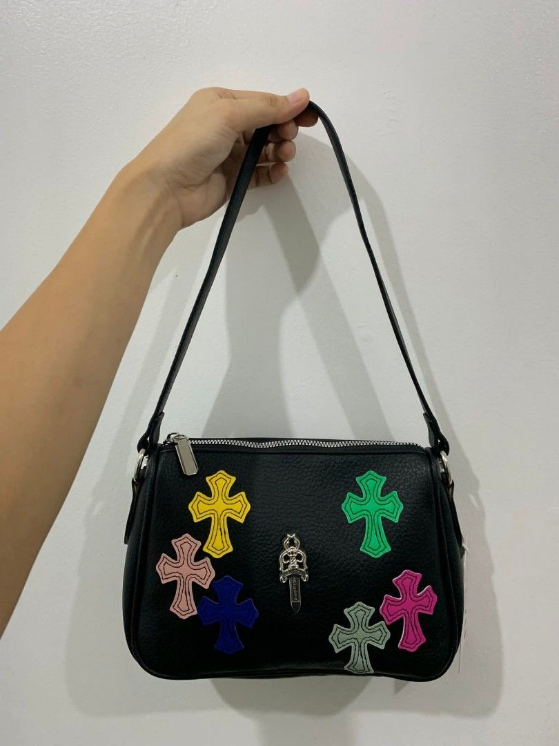 CHROME HEARTS SLING BAG (Category: Shoulder Bags) located in Manila. Submitted by l.amnlgarments (Listing ID 1394884193, Image 3). Description: CHROME HEARTS CROSS PATCHES LEATHER SLING BAG.