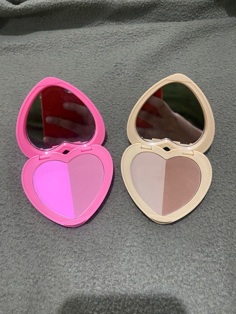 Chuchu beauty blush and brontour (Category: Makeup) located in Quezon City. Submitted by pula_ (Listing ID 1394962284, Image 1). Description: Take all. Almost new Swatch only. Hindi suit sa skin color ko.