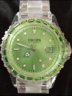 Drops Milano Transparent Green Watch, Stainless Steel Buckle (Not sure if it works?) with Luminescence?64207020837633110