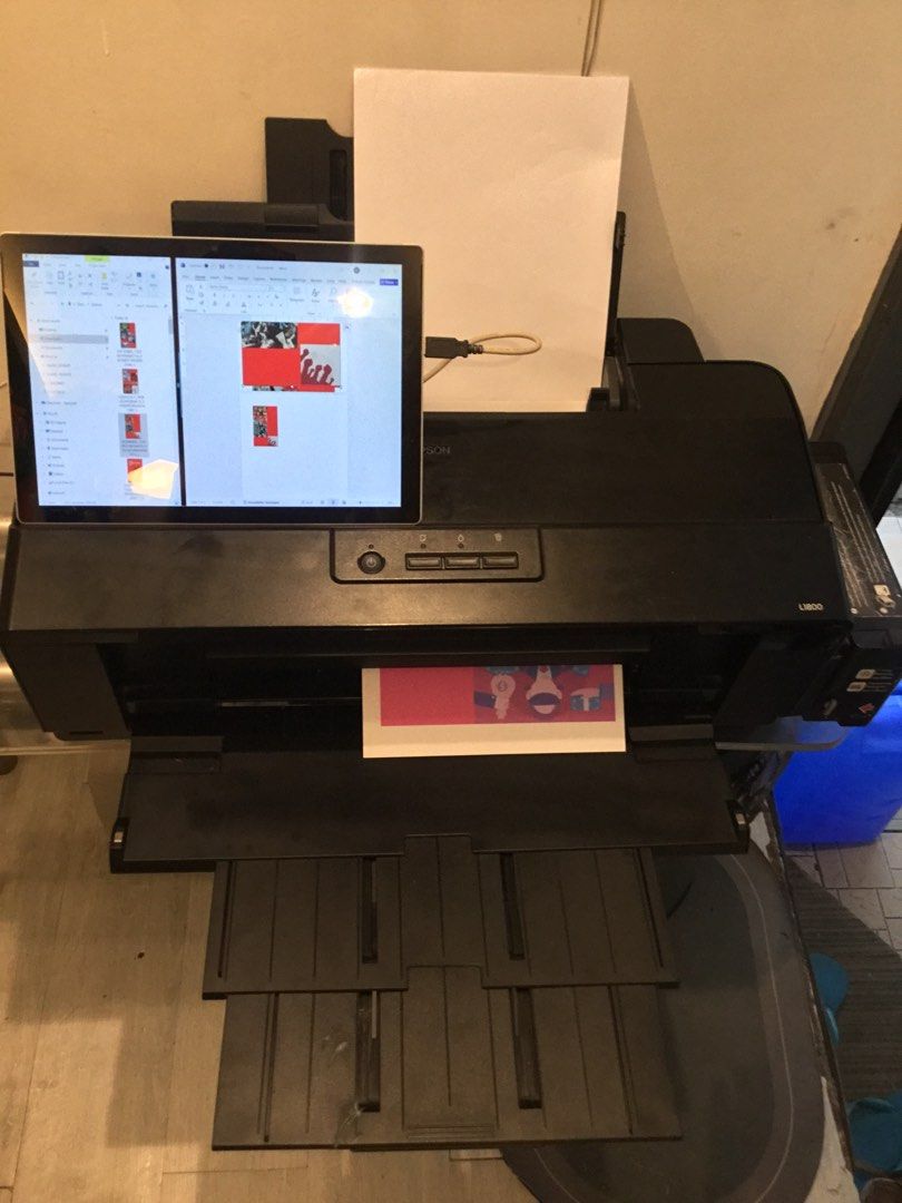 Epson L1800 Inkjet Printer(RUSH) (Category: Printers, Scanners & Copiers) located in Pililla. Submitted by jazzerflorestattoo (Listing ID 1394833570, Image 2). Description: Epson L1800 A3 printer with newly refilled original dye ink for pickup at my tattoo shop, Beinked Tattoo Studio, 40 pascasio st. brgy halayhayin, pililla , rizal. para ma testing. NO ISSUE PO. YOU CAN TEST MAGHAPON MADAMI NMN INK used in printing large piece tattoo stencil. rf