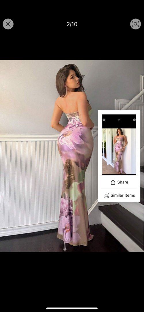 Floral bodycon maxi dress (Category: Dresses) located in Dasmarinas. Submitted by styledbyjel (Listing ID 1394918472, Image 2). Description: Used once onlyyyy super nice.