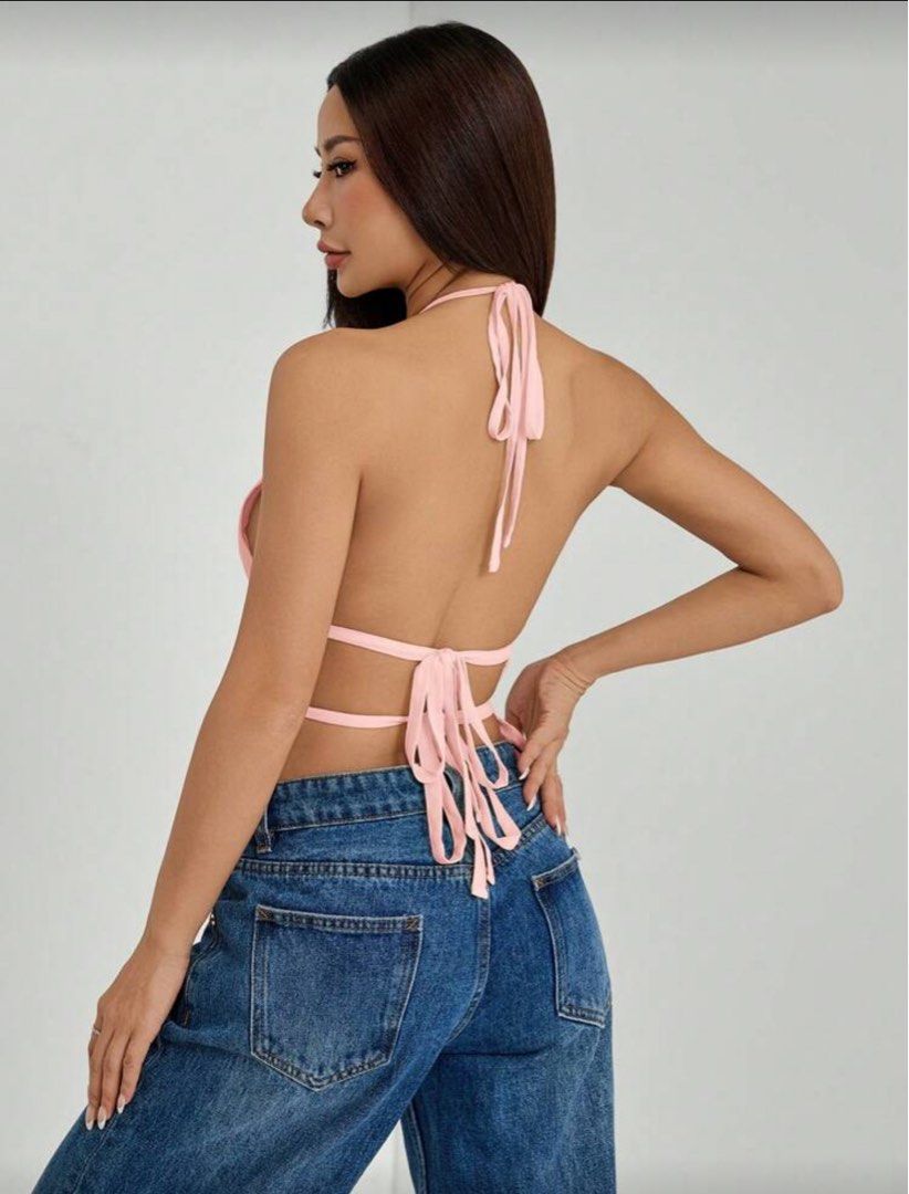 Halter Neckline Waist-Tied Backless Tank Top (Category: Sleeveless) located in Manila. Submitted by kimroraro (Listing ID 1394799421, Image 3). Description: Rfs: too small for me.