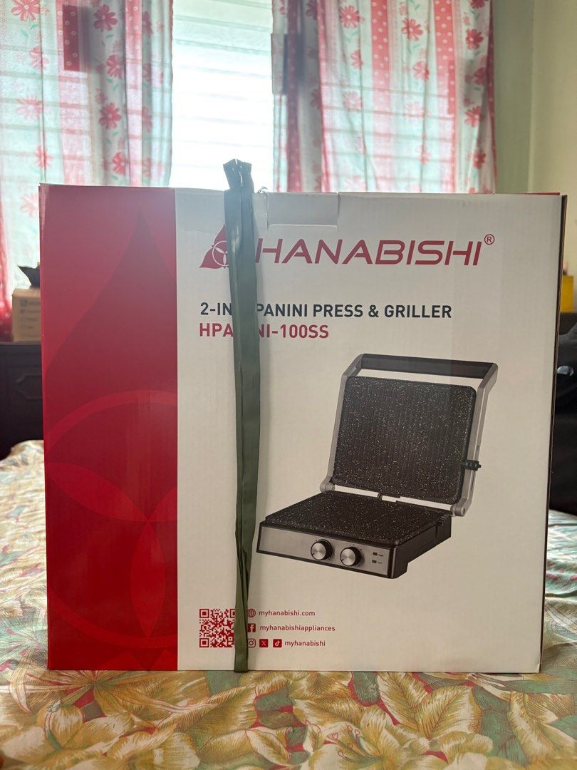 Hanabishi Panini Press (Category: Ovens & Toasters) located in Quezon City. Submitted by koyajis (Listing ID 1394839239, Image 1). Description: 3k orig price fix pede pambusiness .