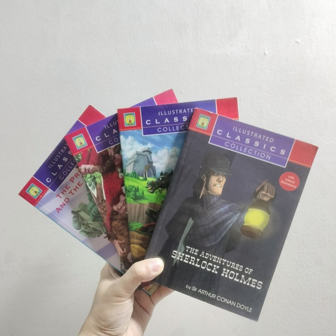 ILLUSTRATED CLASSICS COLLECTION BOOK SET (Category: Storybooks) located in Antipolo. Submitted by serjyms (Listing ID 1394868631, Image 1). Description: ILLUSTRATED CLASSICS COLLECTION BOOK SET 1. The Adventures of Sherlock Holmes 2. The Count of Monte Cristo 3. The Jungle Book 4. The Prince and The Pauper" Selling Price: Php299+sf (Take All Price) Condition: Preloved, Good Condition, Authentic Copies Location: Antipolo City, Rizal Mode of Paymen
