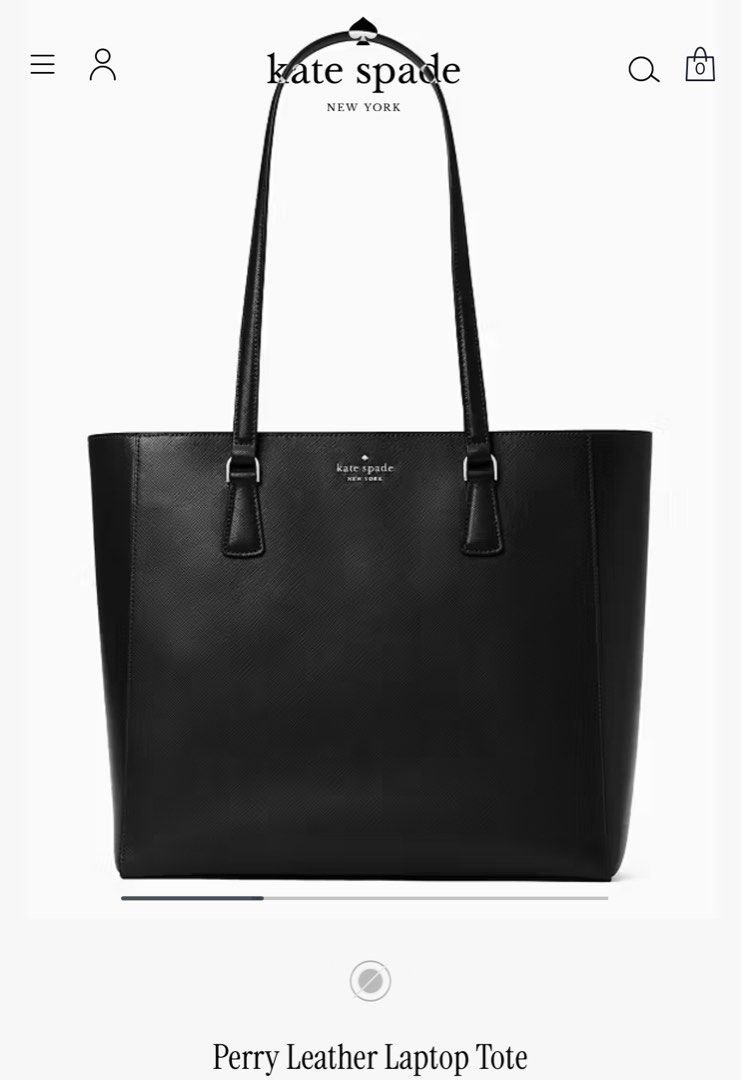 Kate Spade Perry Leather Laptop Tote (Category: Tote Bags) located in Mandaluyong City. Submitted by kthln (Listing ID 1394784964, Image 1). Description: Decluttering, cannot fit my new work laptop so might as well just sell. Purchased in the US. SF to be arranged and shouldered by buyer. Product details from Kate Spade site: 13.2” W x 12.16” H x 5.6” D Handle Drop: 11.5” Metal pinmount logo exterior: top zip compartment Two way spade jacquard li