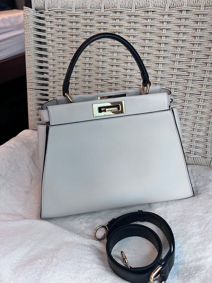 EXOTIC LARGE Fendi White Mini Peekaboo Iconic Python Handle LARGE SHANGHAI (Category: Luxury Bags & Wallets) located in Valenzuela. Submitted by closetsale2025 (Listing ID 1394817064, Image 2). Description: .