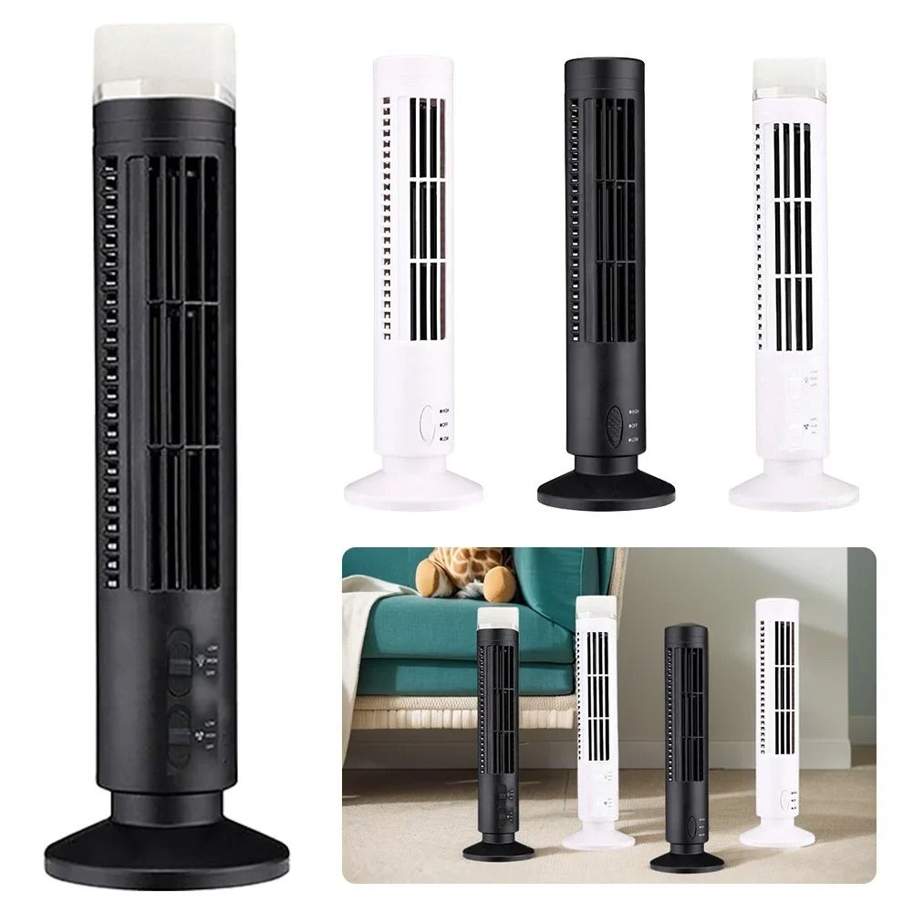 LED Tower Fan Bladeless Cooling Fan 2 Gear Speed No Leaf Air ...