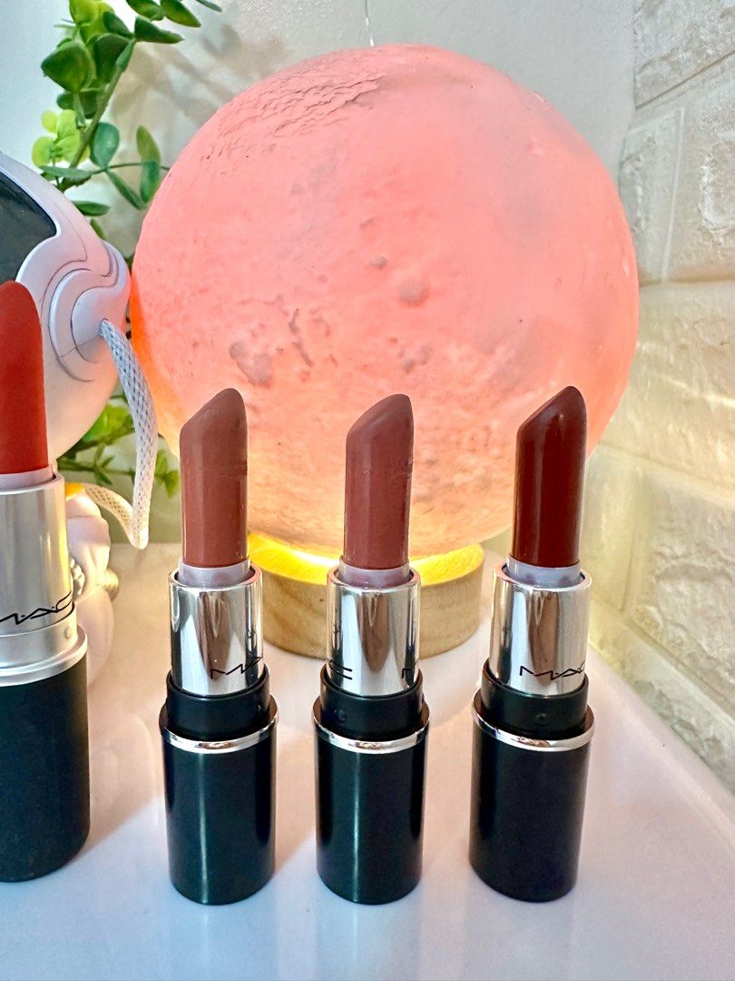 MAC cosmetics lipstick MACximal silky matte (full and mini size) (Category: Makeup) located in Quezon City. Submitted by heymdc (Listing ID 1394878339, Image 3). Description: Brand new and preloved MAC MACximal silky matte lipstick for 990 each for the full size and 550 each for the mini. Nice mix of pinks, reds, and nudes. BUY ALL set of 6 for P4,000. All authentic, money back guarantee. Colors: 1. Brickthrough (full size) - only swatched 2. Rub