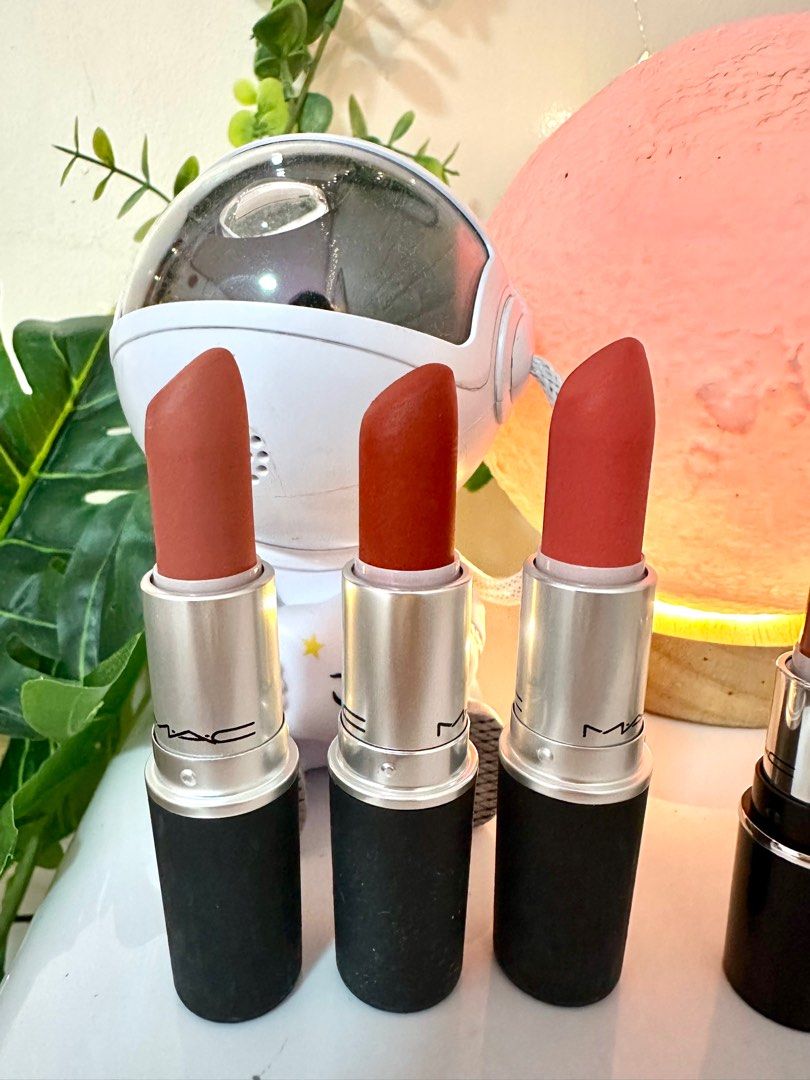 MAC cosmetics lipstick MACximal silky matte (full and mini size) (Category: Makeup) located in Quezon City. Submitted by heymdc (Listing ID 1394878339, Image 2). Description: Brand new and preloved MAC MACximal silky matte lipstick for 990 each for the full size and 550 each for the mini. Nice mix of pinks, reds, and nudes. BUY ALL set of 6 for P4,000. All authentic, money back guarantee. Colors: 1. Brickthrough (full size) - only swatched 2. Rub