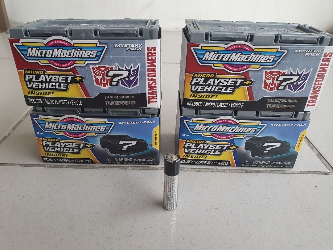 Micro Machines Transformers Mystery Pack Playsets (Category: Action & Battle Toys) located in Quezon City. Submitted by nextnoel (Listing ID 1394862696, Image 1). Description: Micro Machines 2022 Transformers Mystery Pack Playsets = 500 each or 1800 for the set of 4 The set includes: - Optimus Prime - Megatron - Nemesis Prime (2x) Items are still sealed in plastic bags. Meet-ups can be arranged, but pick-up through couriers is preferred..