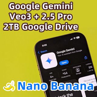 Latest 🍌NANO BANANA🍌 Gemini Pro + VEO3 1/3/12 Months Full Package AI Video + Cloud Storage 🔥Google Drive/Google One🔥 MacOS Windows iOS Android64226228834049110