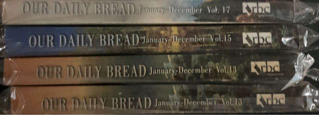 Our Daily Bread January-December Devotionals Volume 13, 15, 17 (Category: Religion Books) located in Quezon City. Submitted by agames (Listing ID 1394796624, Image 2). Description: - ₱ 135 each, ₱ 400 for whole set - Set of Our Daily Bread devotionals -- Volumes 13 (2pcs) -- Volume 15 -- Volume 17 - Covers January to December - Ideal for daily reflection and spiritual growth.