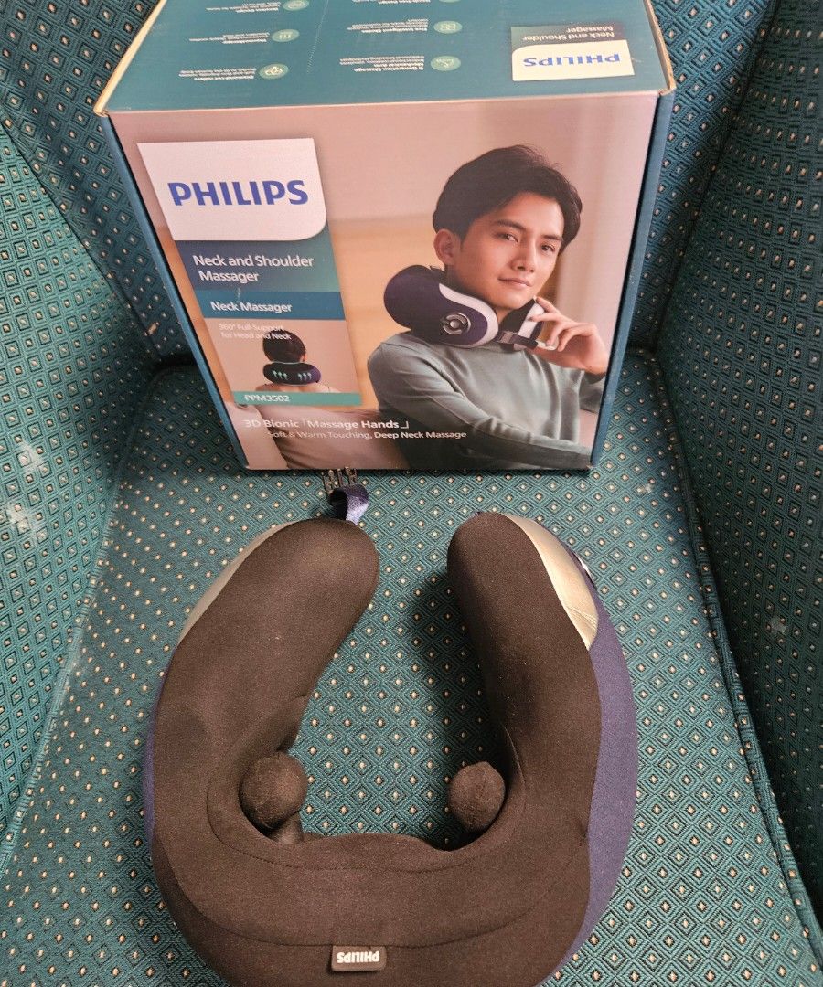 Philips Neck and Shoulder Massager (Category: Massage Devices) located in Paranaque City. Submitted by tigerbomb (Listing ID 1394866125, Image 2). Description: - 5 intelegent mode - with voice prompt -generation ring massage arm -heat compress backand neck RFS: Decluterring.