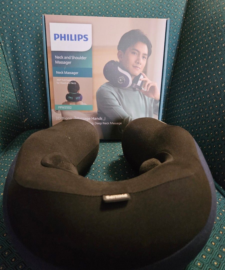 Philips Neck and Shoulder Massager (Category: Massage Devices) located in Paranaque City. Submitted by tigerbomb (Listing ID 1394866125, Image 3). Description: - 5 intelegent mode - with voice prompt -generation ring massage arm -heat compress backand neck RFS: Decluterring.