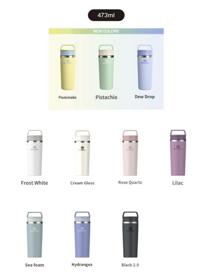 Stanley Cafe To Go Travel Mug 473ml, (Category: Water Bottles & Tumblers) located in Cainta. Submitted by shopchelonline (Listing ID 1394918231, Image 2). Description: Stanley Cafe To Go Travel Mug 473ml, 🛒2,500.00 each(all in) + LSF DP: 50% PAYO RB: 15 days after DP; NETA 💎Pre-order - NO RUSH SHIPPING 💎Korea Pasabuy - NORMAL ETA 💎Colors may vary due to lighting. 💎Availability and price may vary 💎The outer case/box is simply for protecting 